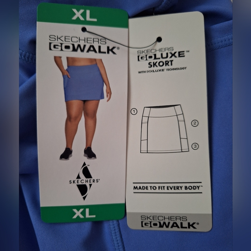 NWT SKECHERS Blue Skorts Vibrant Periwinkle Athletic Wear - Picture 6 of 6